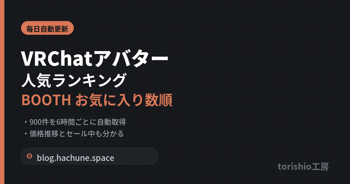 VRChatアバター人気ランキング